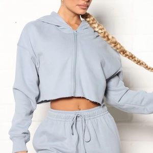 Cropped Blue Full Zip Hoodie | Size 1X | NEW 🦋